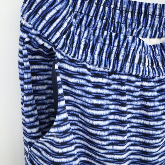 Chicos Pants 1.5 Womens Medium 10 Blue White Ankle Elastic Waist Pockets Resort - Picture 7 of 14